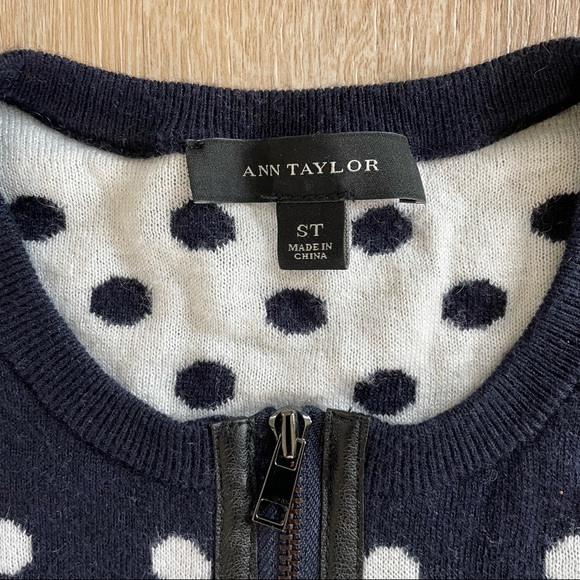 Ann Taylor Polka Dot Cashmere Blend Cardigan ST - Picture 5 of 8